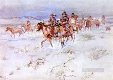Amérindien œuvres - 1896 Charles Marion Russell Indiens d’Amérique